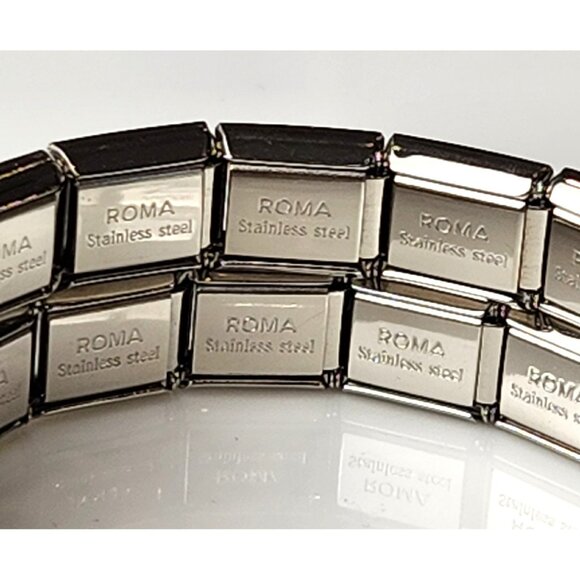 Italian Charm Christmas Tree Double Link Double Row Bracelet NEW Italy 7" - Picture 5 of 7